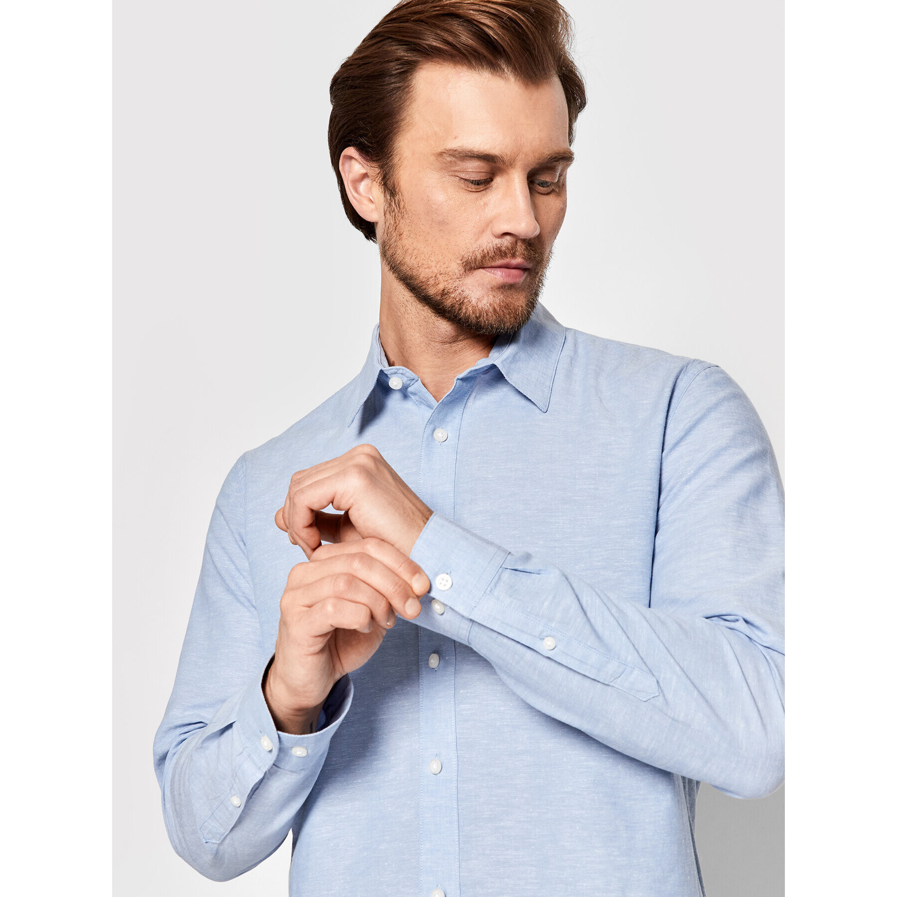 Selected Homme Риза New Linen 16079052 Син Regular Fit - Pepit.bg