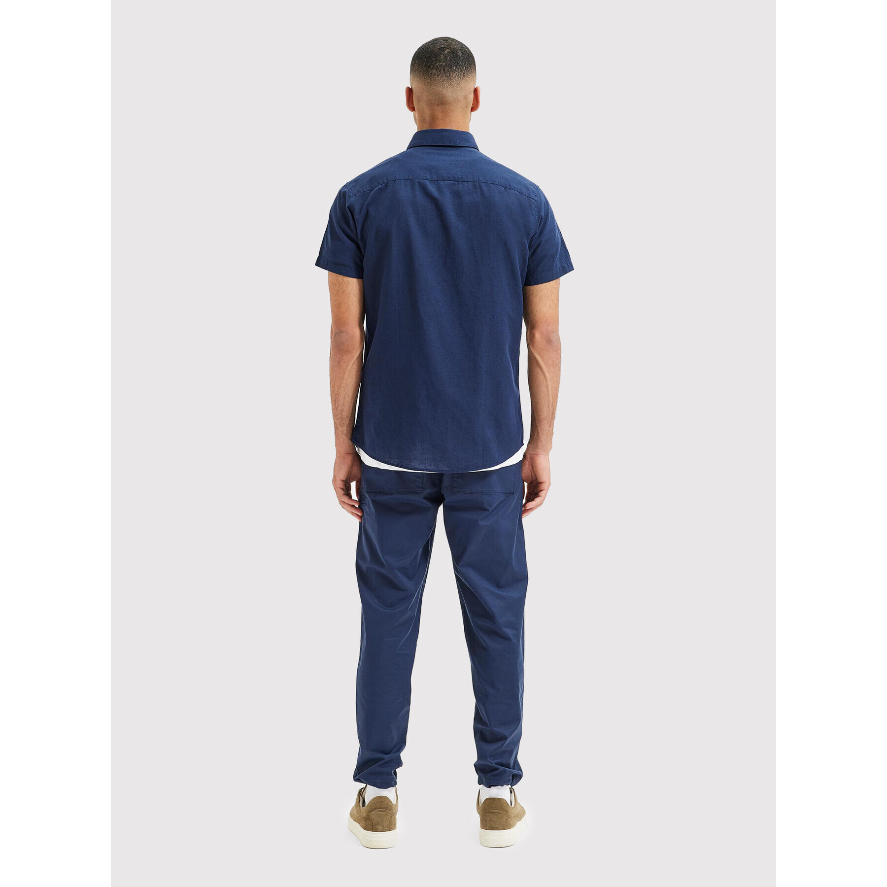 Selected Homme Риза New Linen 16079053 Тъмносин Regular Fit - Pepit.bg