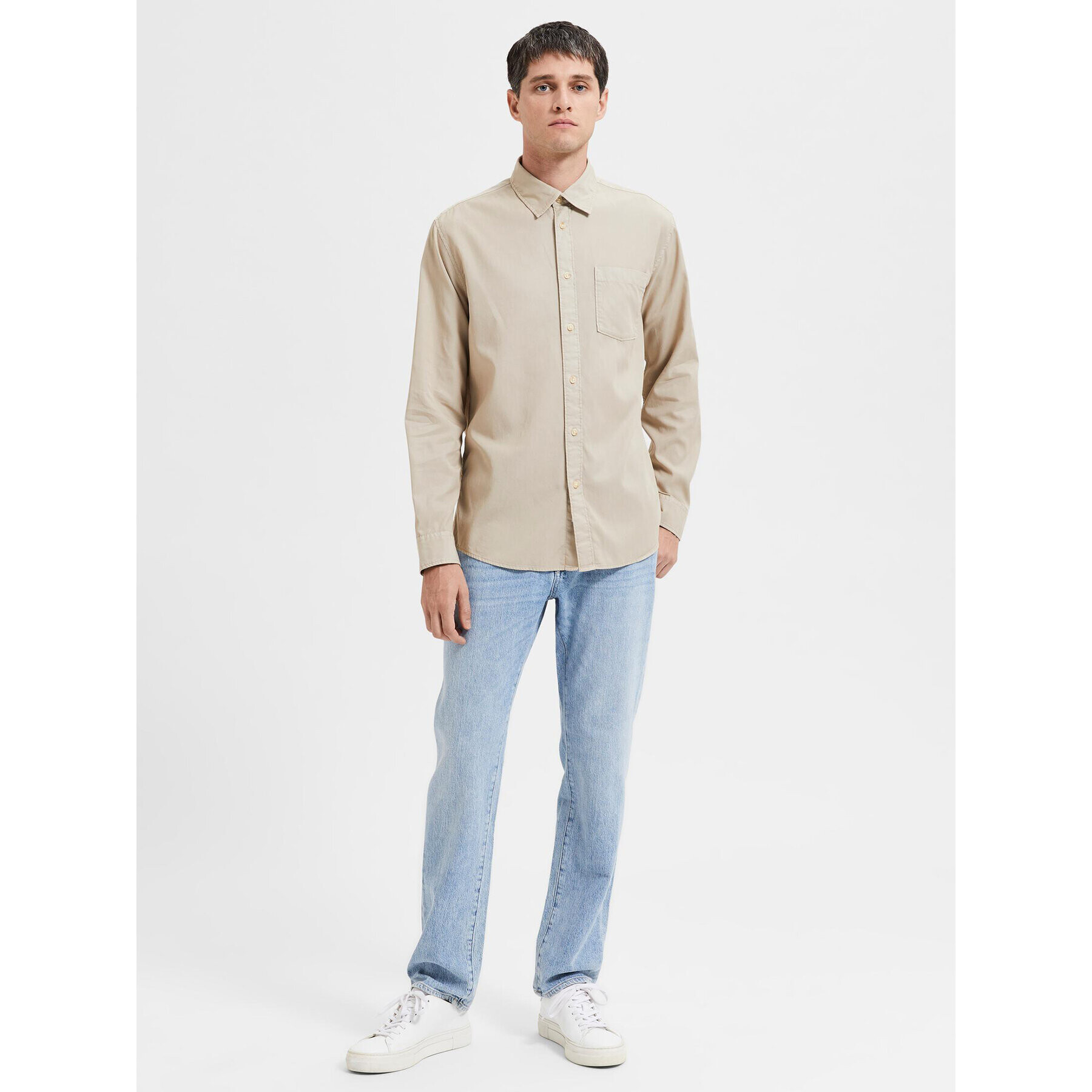 Selected Homme Риза Pastel 16087722 Бежов Regular Fit - Pepit.bg