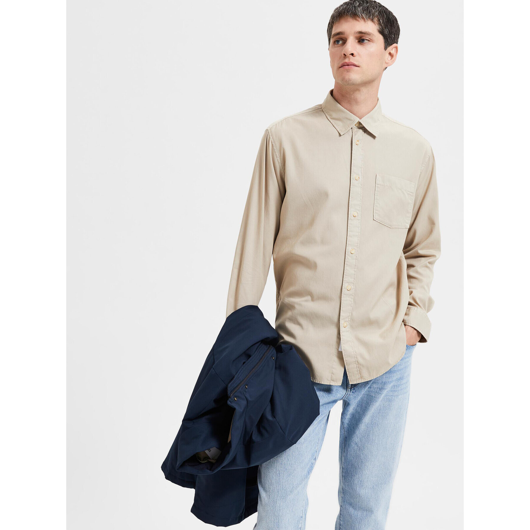 Selected Homme Риза Pastel 16087722 Бежов Regular Fit - Pepit.bg