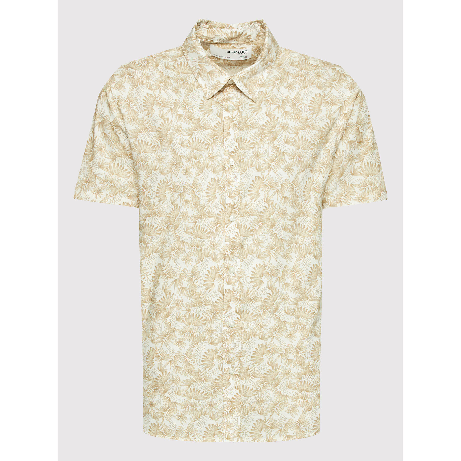 Selected Homme Риза Perl 16084664 Бежов Regular Fit - Pepit.bg