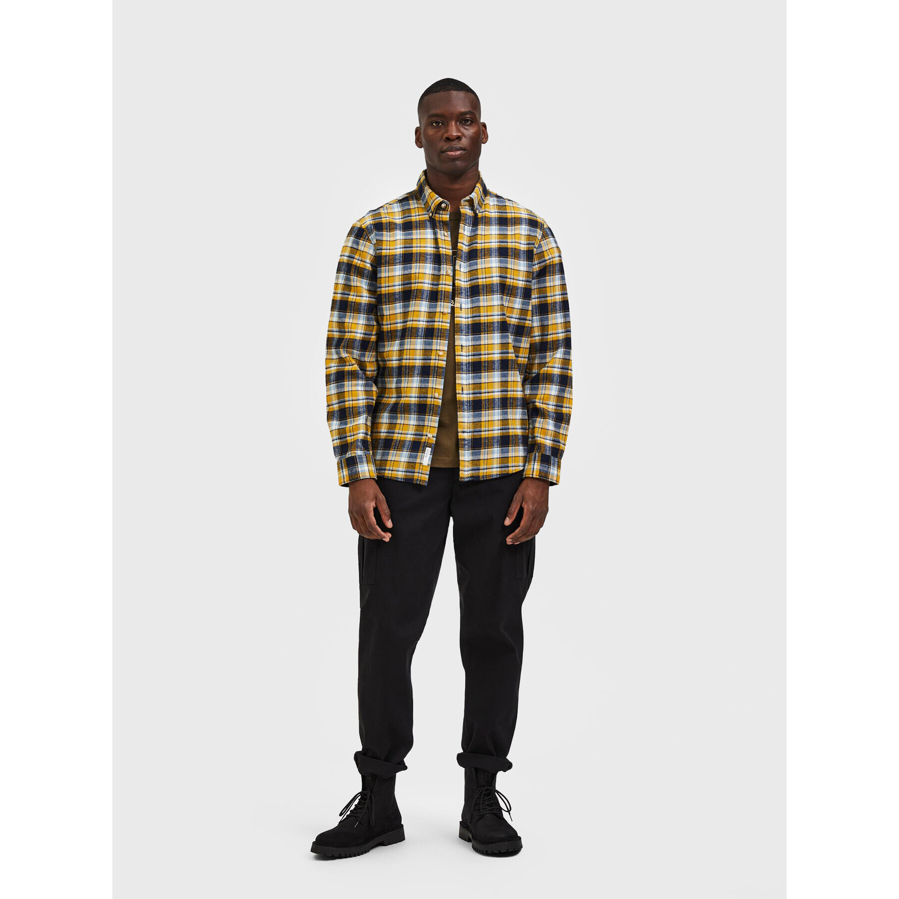 Selected Homme Риза Rand 16085796 Жълт Relaxed Fit - Pepit.bg
