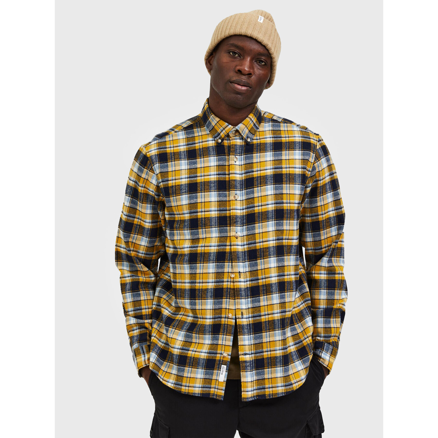 Selected Homme Риза Rand 16085796 Жълт Relaxed Fit - Pepit.bg