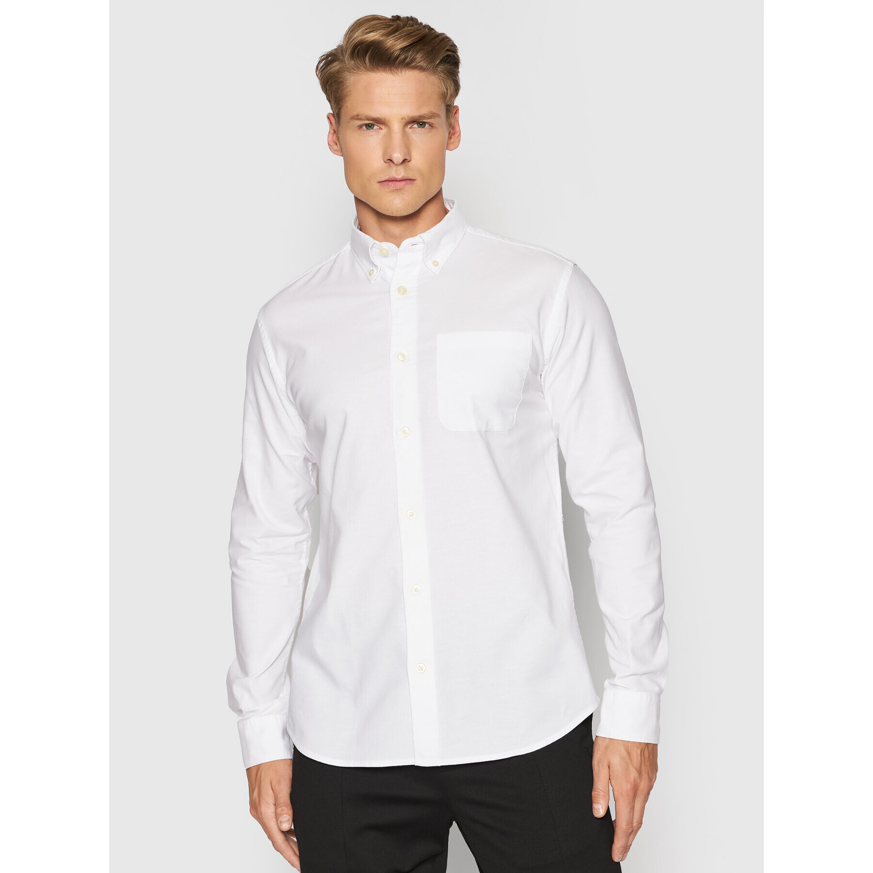 Selected Homme Риза Rick 16077359 Бял Regular Fit - Pepit.bg
