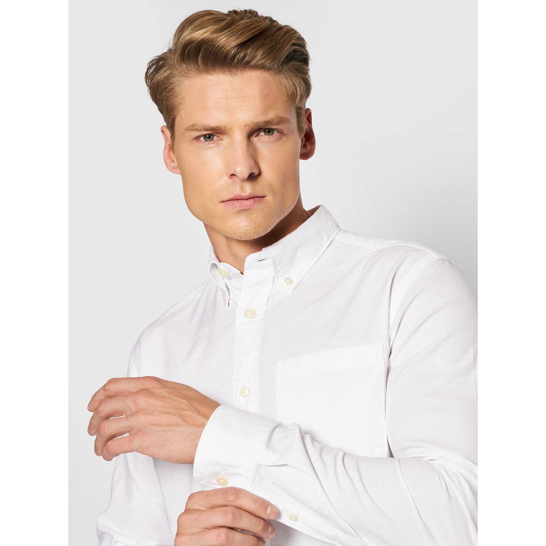 Selected Homme Риза Rick 16077359 Бял Regular Fit - Pepit.bg