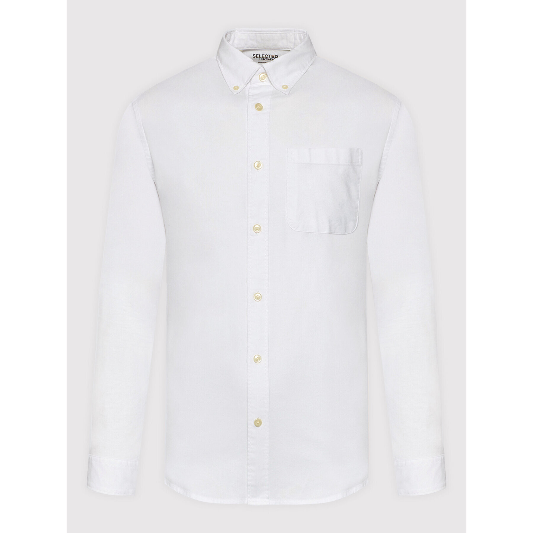 Selected Homme Риза Rick 16077359 Бял Regular Fit - Pepit.bg
