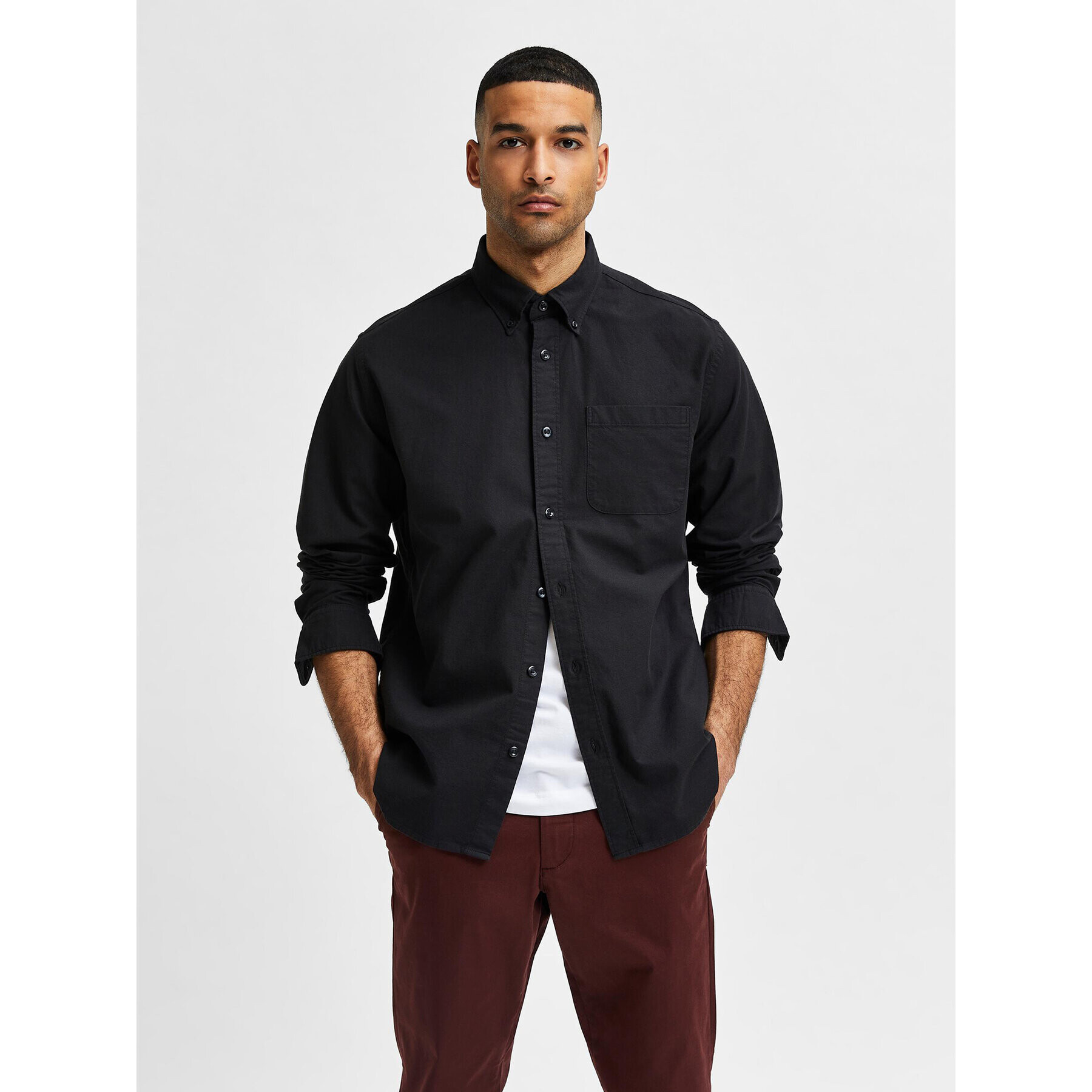 Selected Homme Риза Rick 16077359 Черен Regular Fit - Pepit.bg