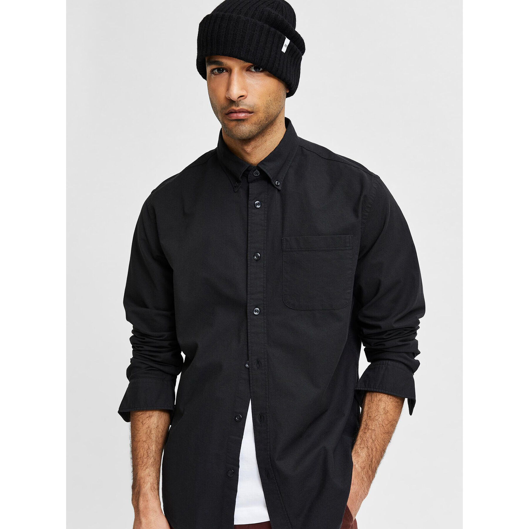 Selected Homme Риза Rick 16077359 Черен Regular Fit - Pepit.bg