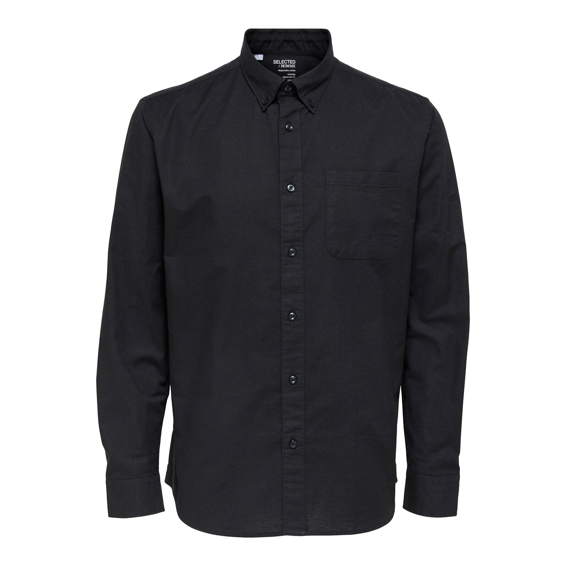 Selected Homme Риза Rick 16077359 Черен Regular Fit - Pepit.bg