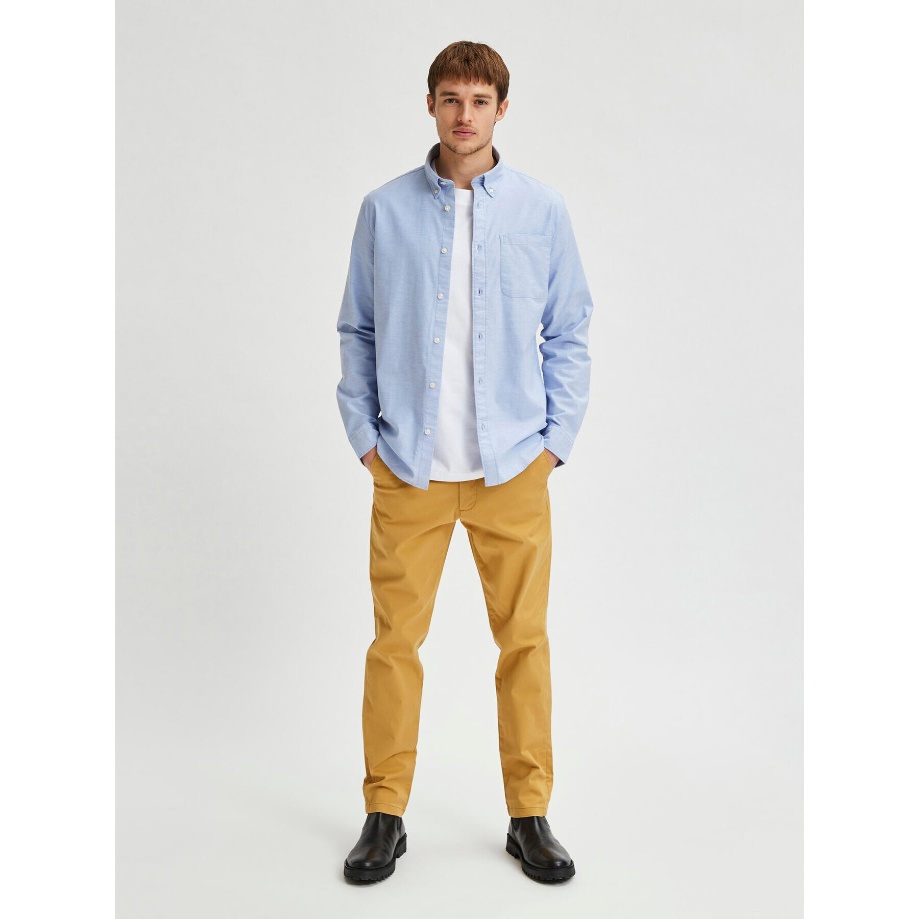 Selected Homme Риза Rick 16077359 Син Regular Fit - Pepit.bg