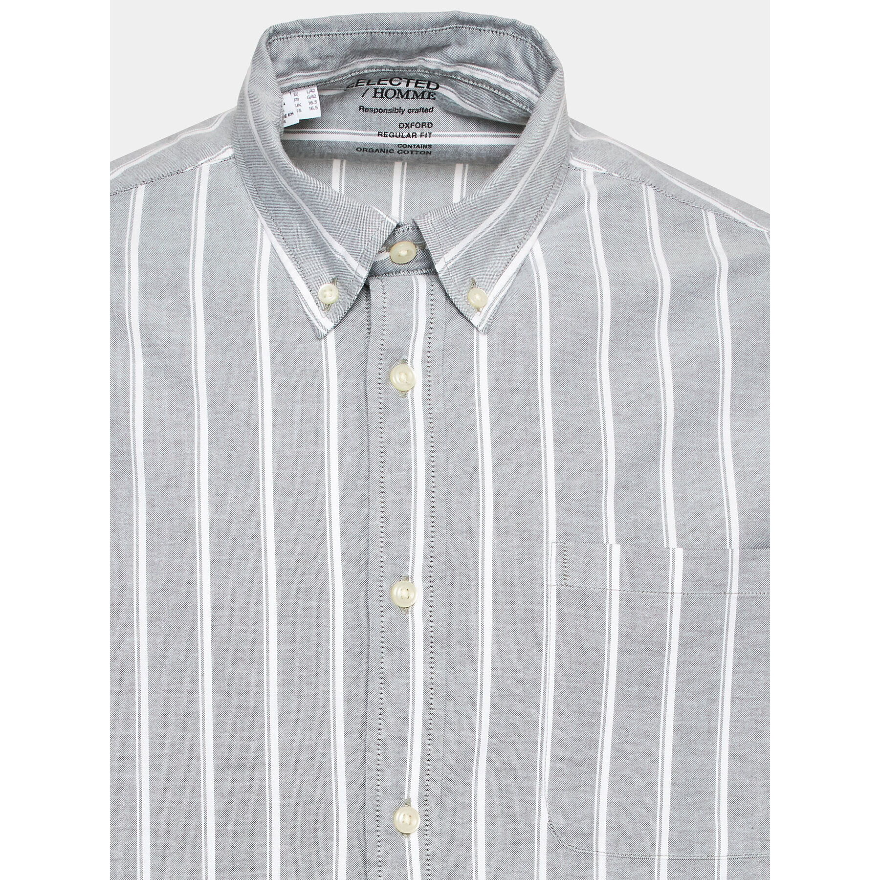 Selected Homme Риза Rick 16077359 Сив Regular Fit - Pepit.bg