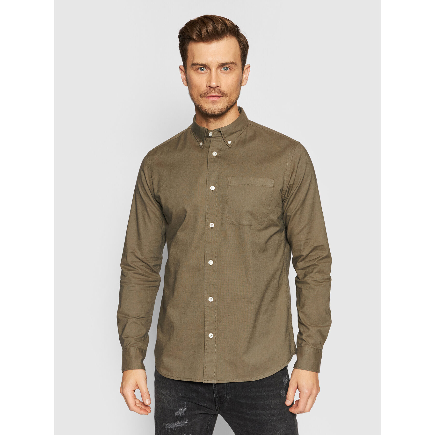 Selected Homme Риза Rick 16077359 Зелен Regular Fit - Pepit.bg
