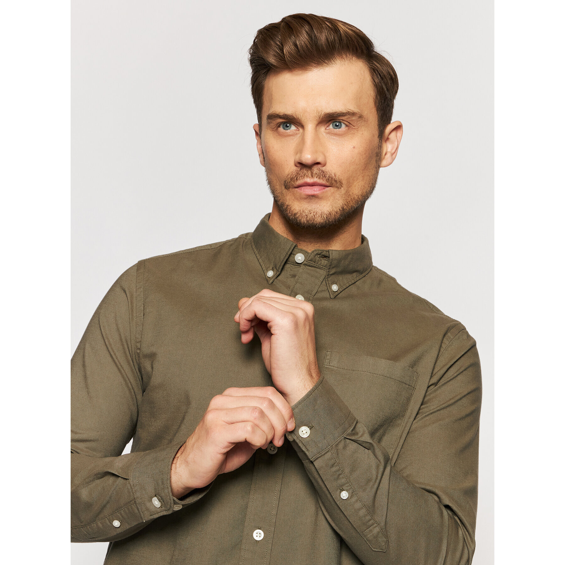 Selected Homme Риза Rick 16077359 Зелен Regular Fit - Pepit.bg