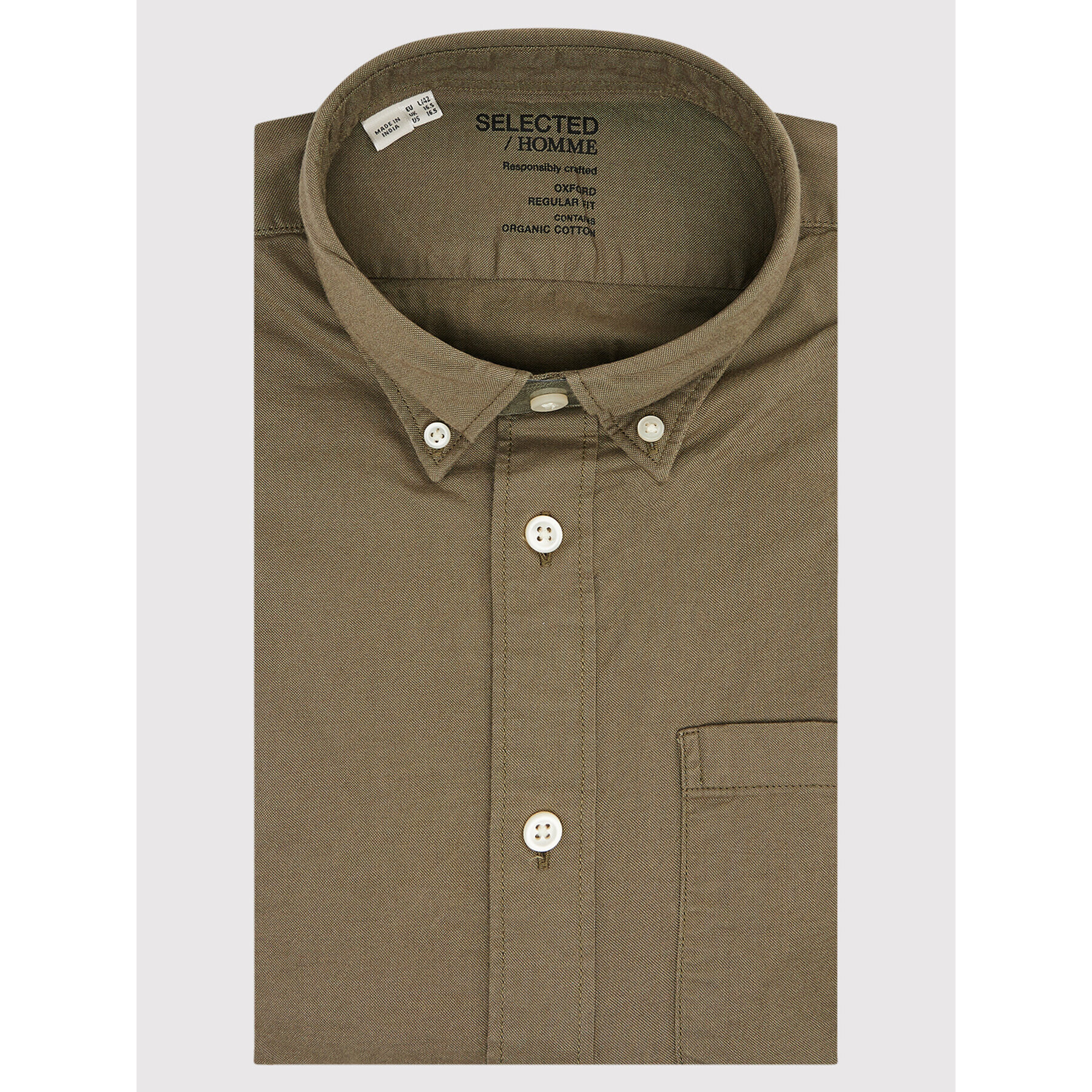 Selected Homme Риза Rick 16077359 Зелен Regular Fit - Pepit.bg