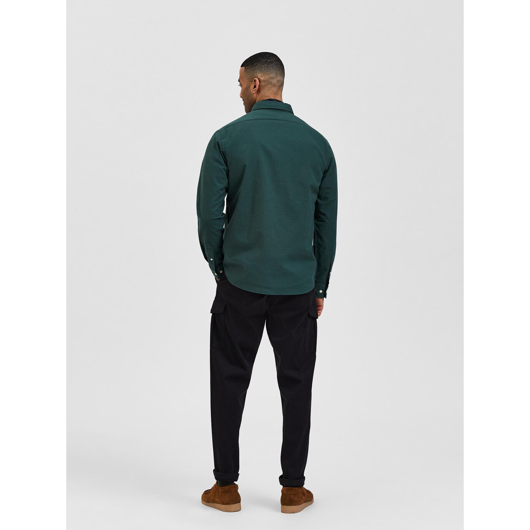 Selected Homme Риза Rick 16077359 Зелен Regular Fit - Pepit.bg