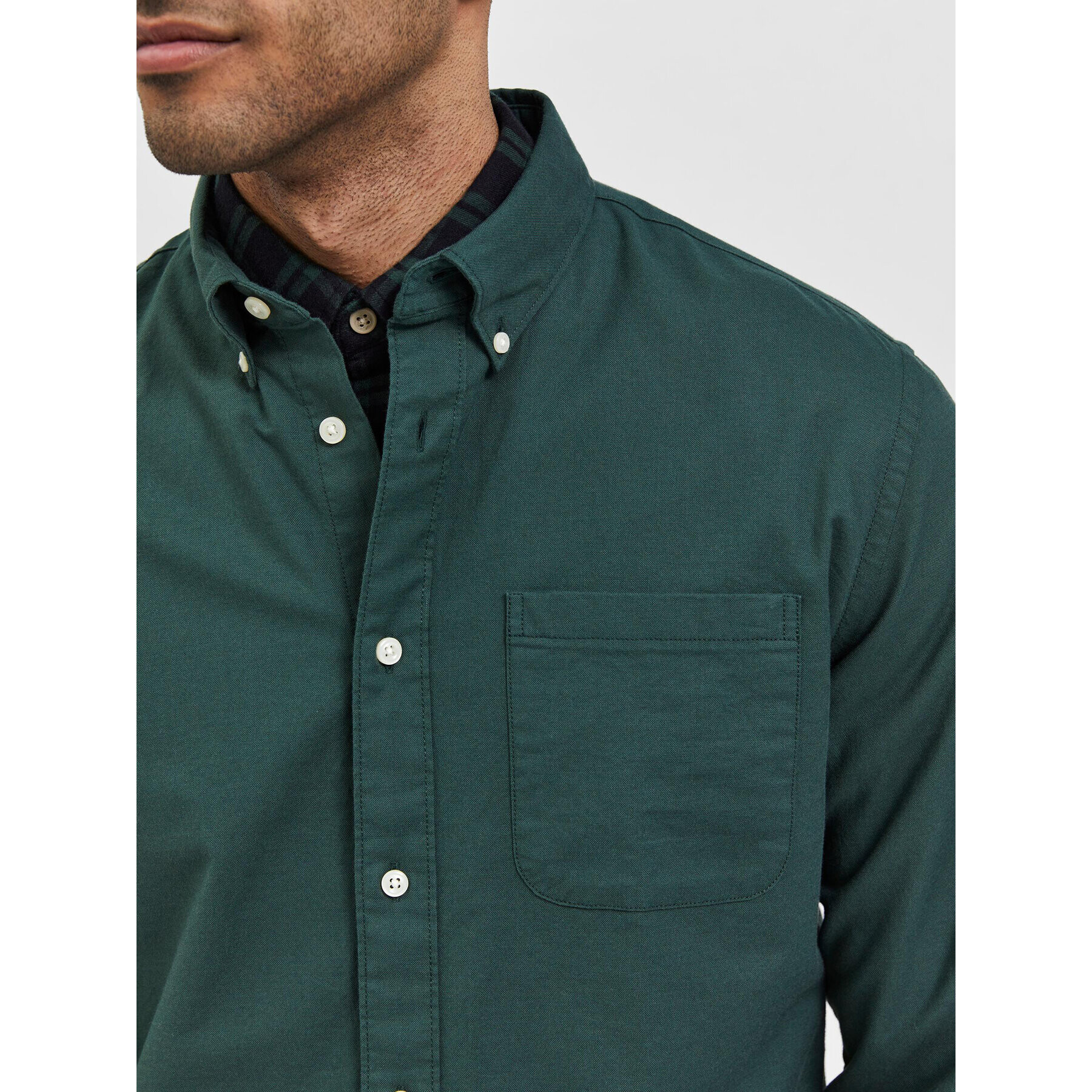 Selected Homme Риза Rick 16077359 Зелен Regular Fit - Pepit.bg