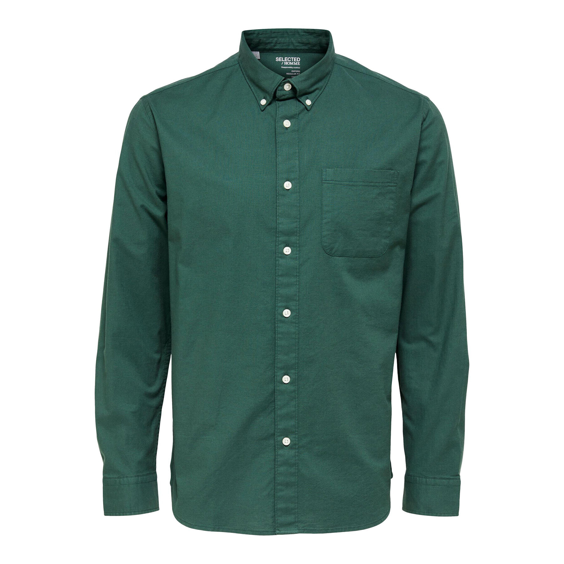 Selected Homme Риза Rick 16077359 Зелен Regular Fit - Pepit.bg