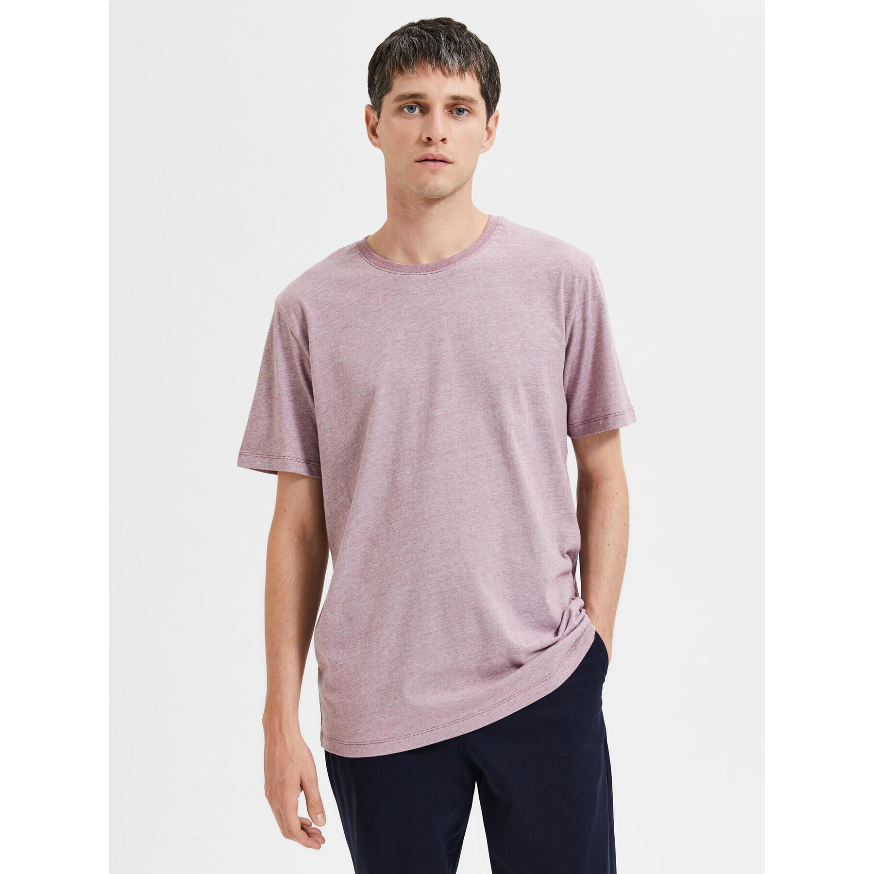 Selected Homme Тишърт 16087843 Розов Regular Fit - Pepit.bg