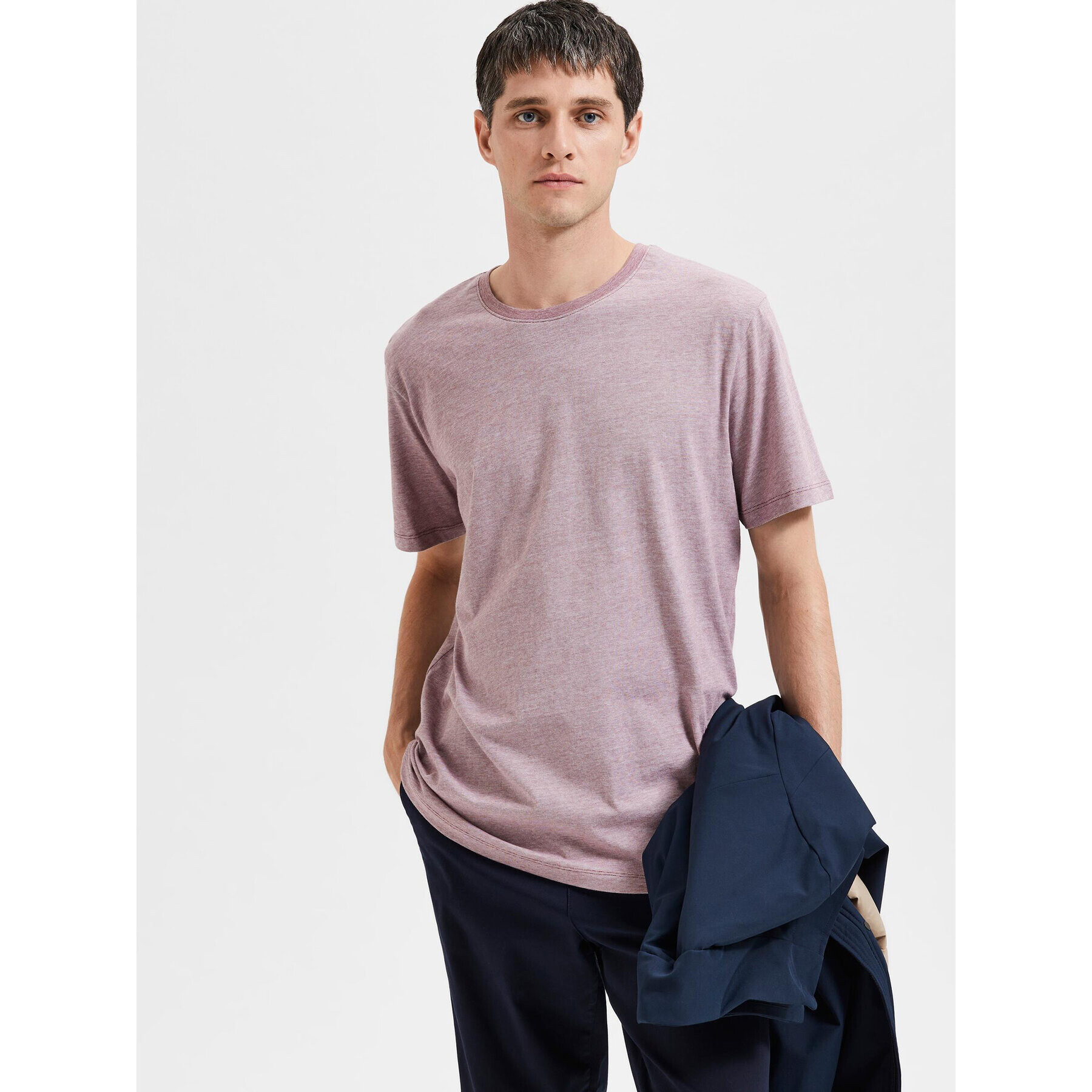 Selected Homme Тишърт 16087843 Розов Regular Fit - Pepit.bg