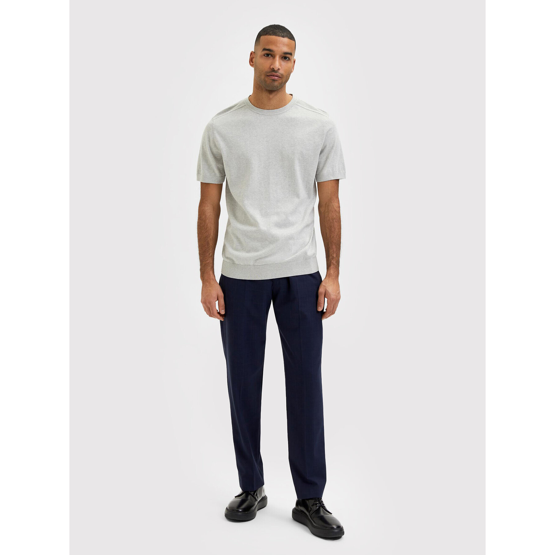 Selected Homme Тишърт Berg 16084196 Сив Regular Fit - Pepit.bg