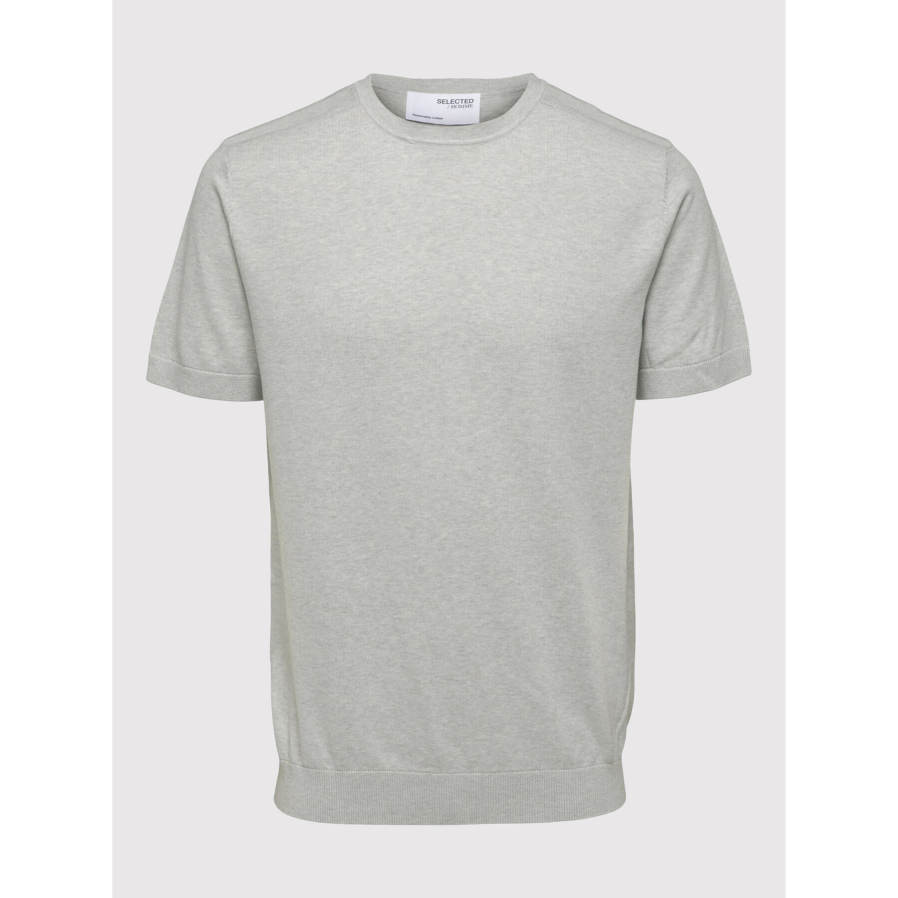 Selected Homme Тишърт Berg 16084196 Сив Regular Fit - Pepit.bg