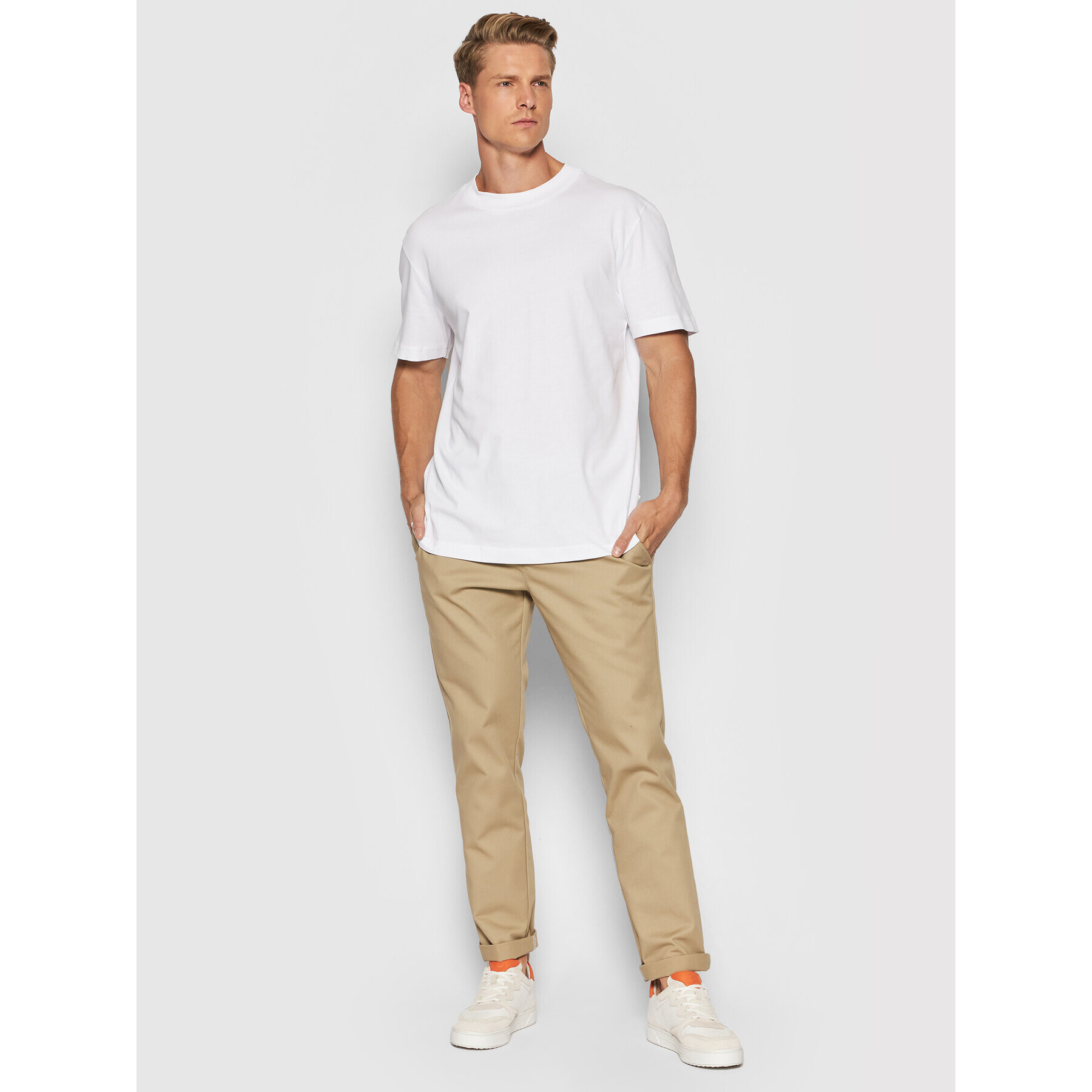 Selected Homme Тишърт Colman 16077385 Бял Relaxed Fit - Pepit.bg