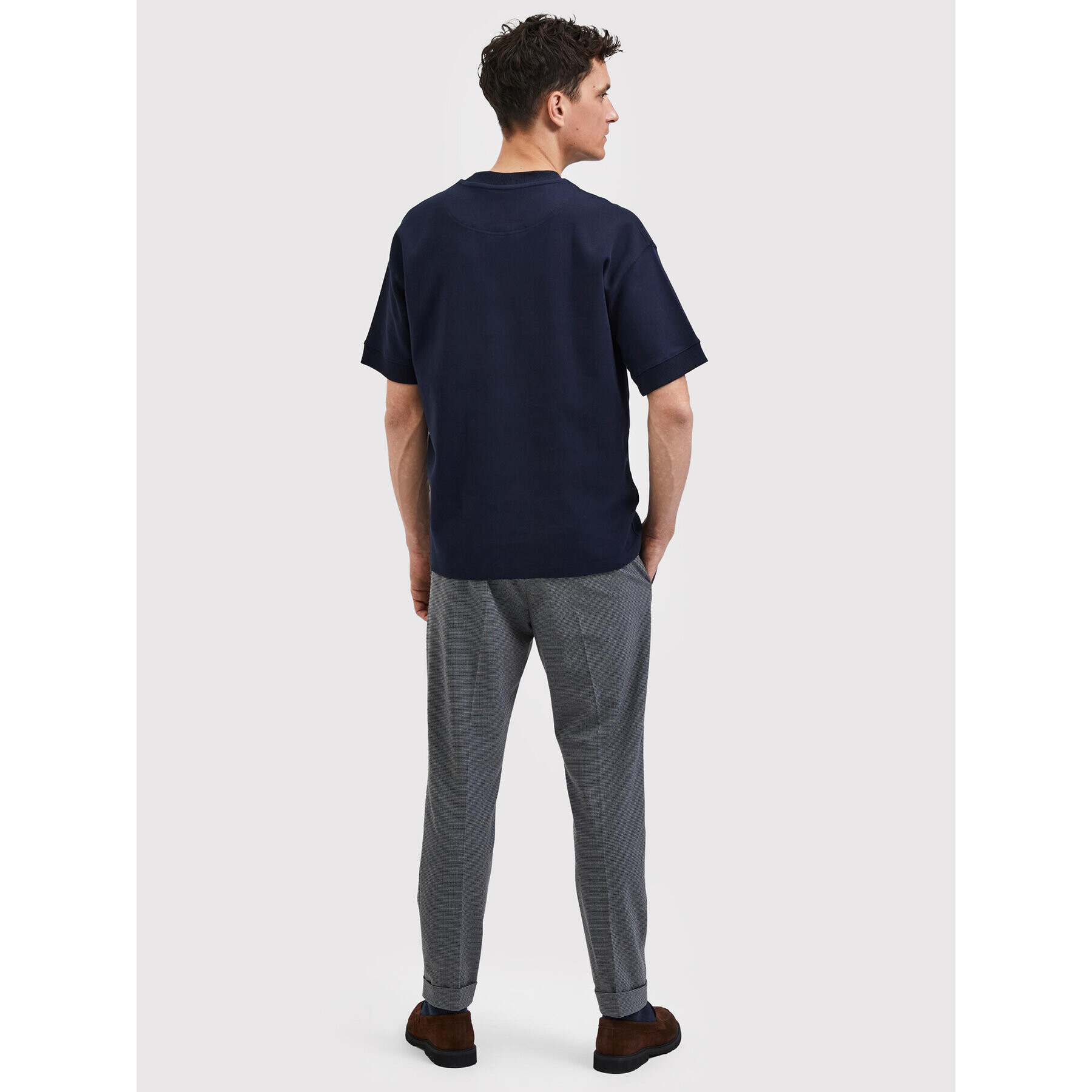 Selected Homme Тишърт Corton 16085663 Тъмносин Oversize - Pepit.bg