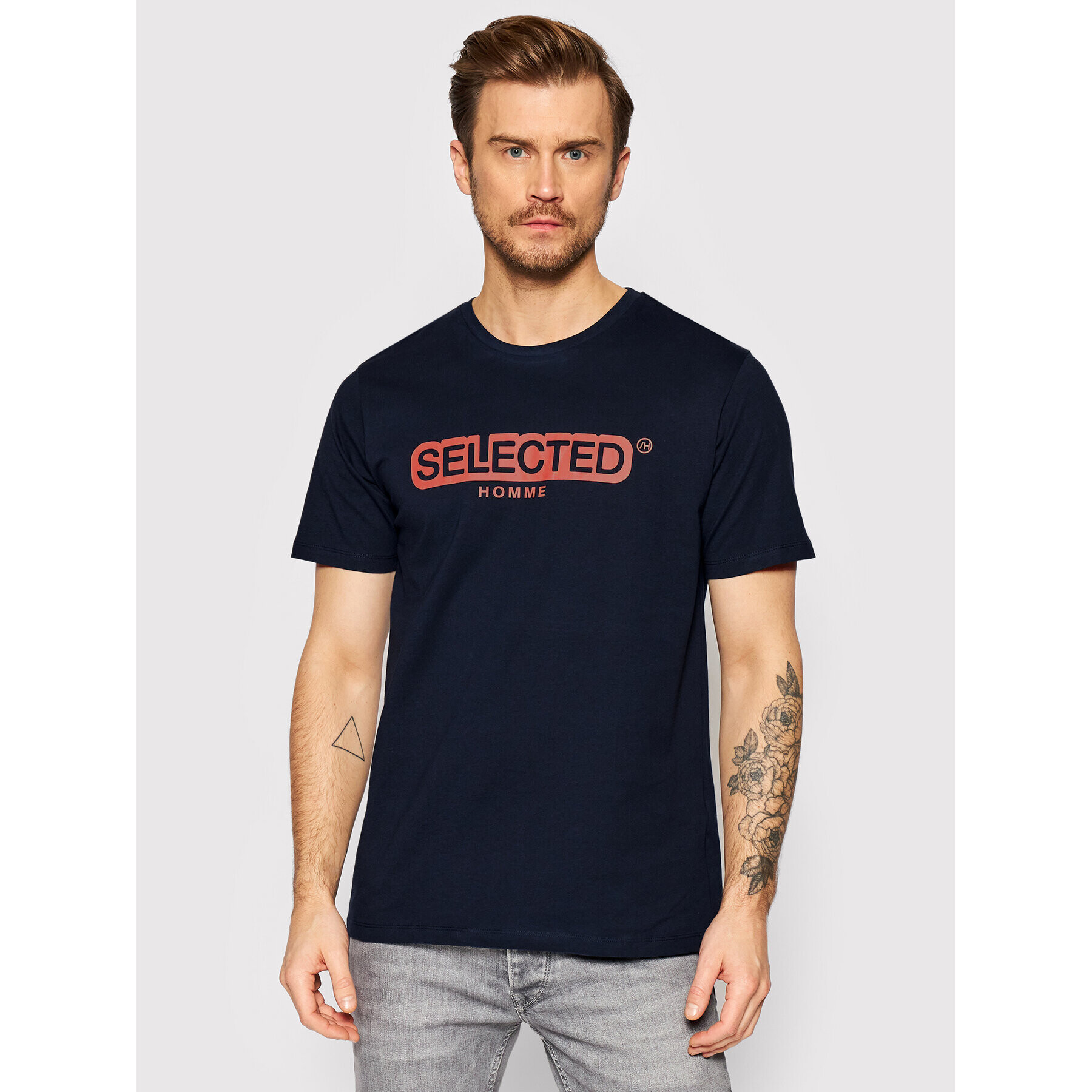 Selected Homme Тишърт Daniel 16085965 Тъмносин Regular Fit - Pepit.bg
