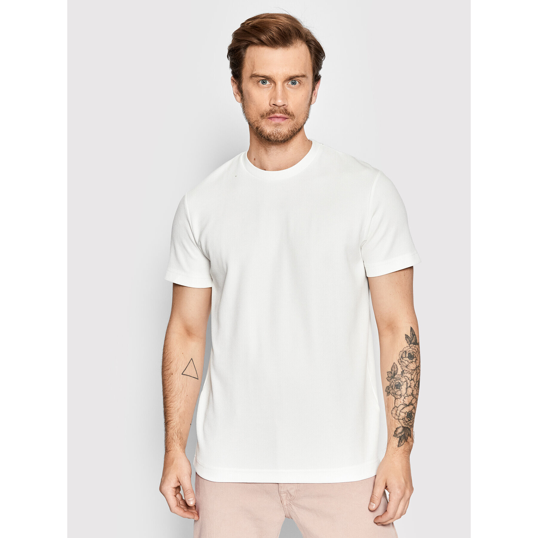 Selected Homme Тишърт Eshan 16084630 Бял Regular Fit - Pepit.bg