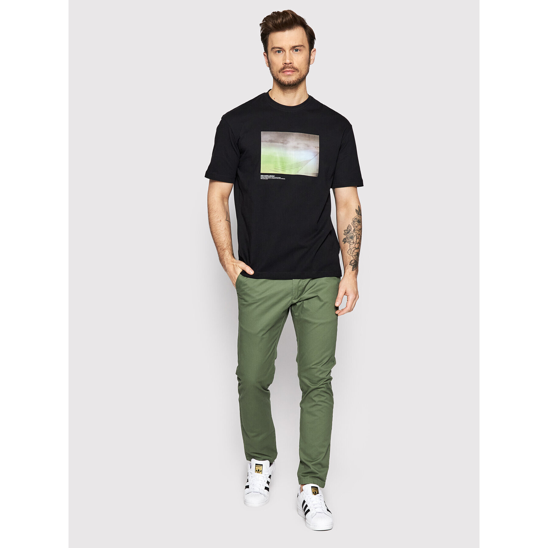 Selected Homme Тишърт Gunther 16083376 Черен Loose Fit - Pepit.bg