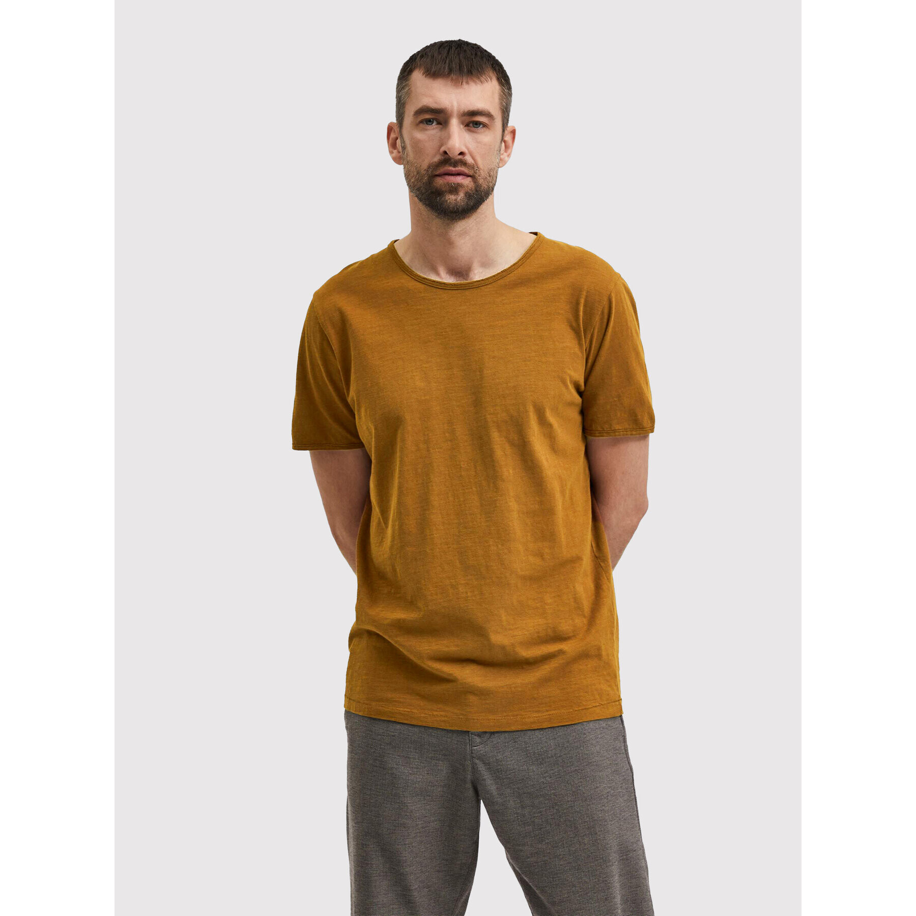 Selected Homme Тишърт Morgan 16071775 Кафяв Regular Fit - Pepit.bg