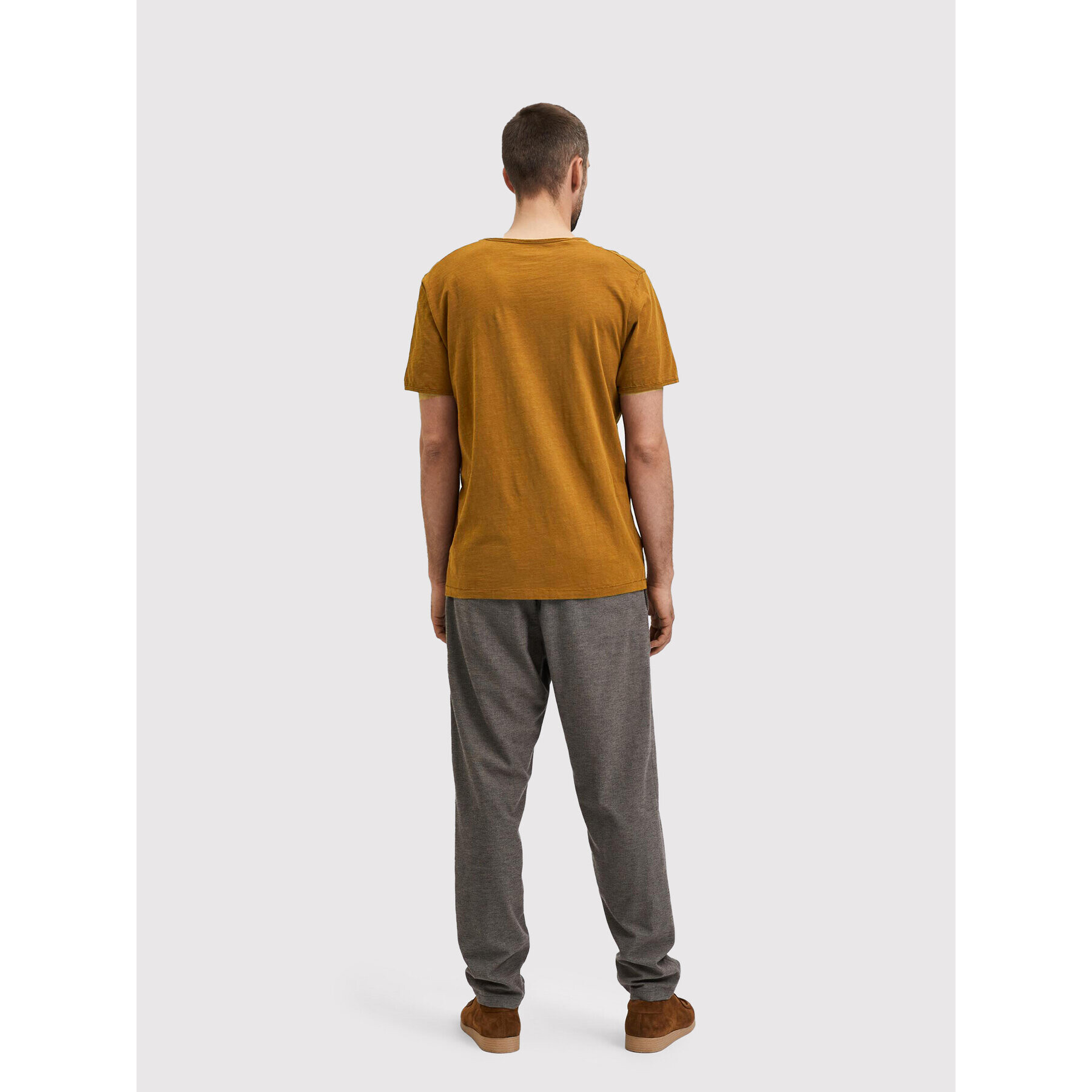 Selected Homme Тишърт Morgan 16071775 Кафяв Regular Fit - Pepit.bg