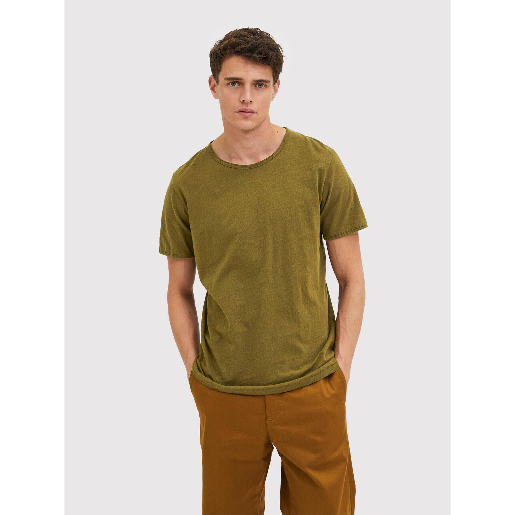 Selected Homme Тишърт Morgan 16071775 Зелен Regular Fit - Pepit.bg