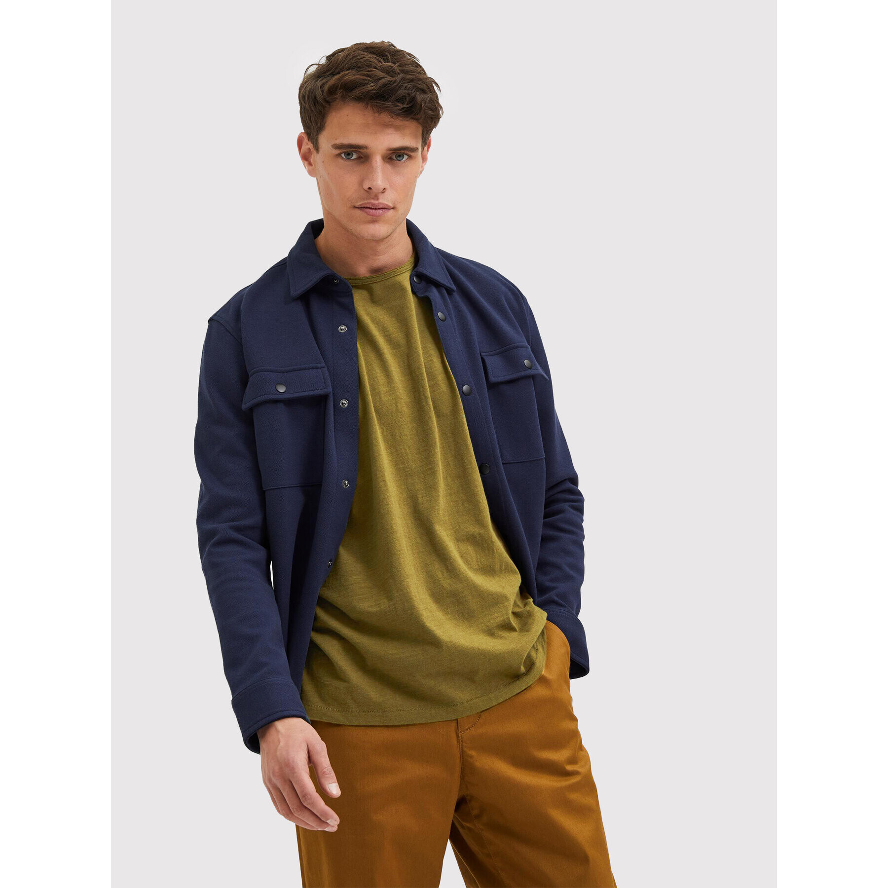 Selected Homme Тишърт Morgan 16071775 Зелен Regular Fit - Pepit.bg
