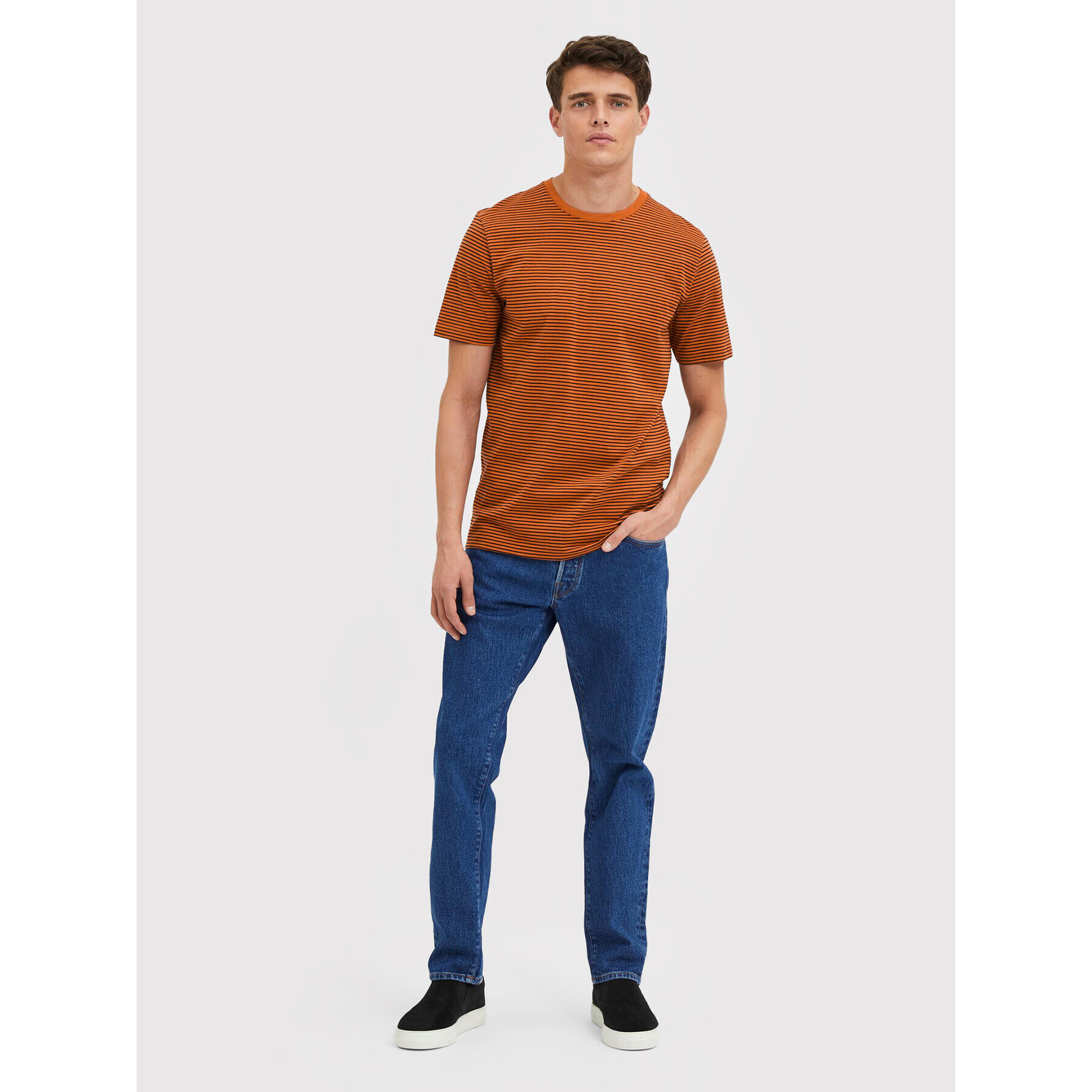 Selected Homme Тишърт Norman 16080129 Кафяв Regular Fit - Pepit.bg