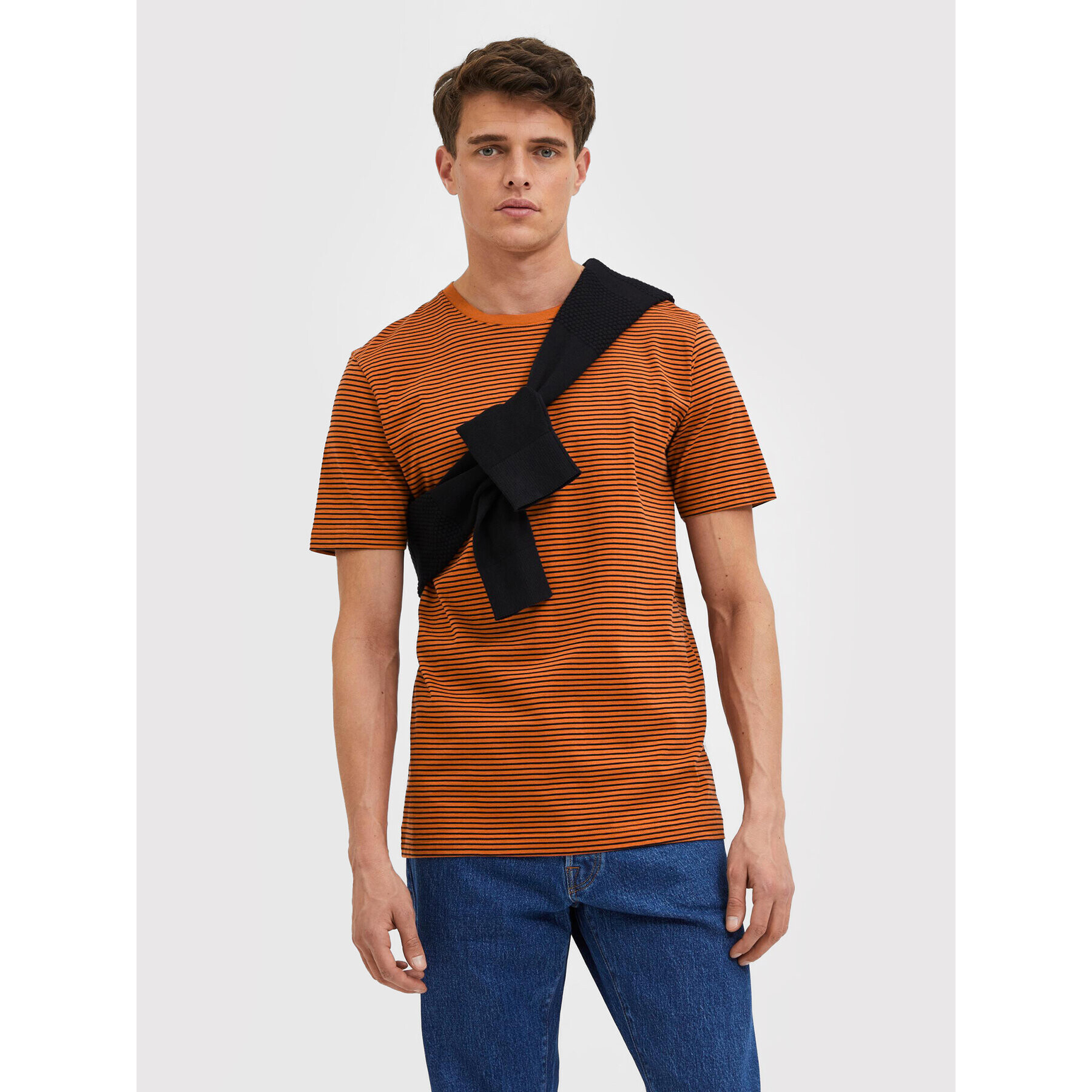 Selected Homme Тишърт Norman 16080129 Кафяв Regular Fit - Pepit.bg