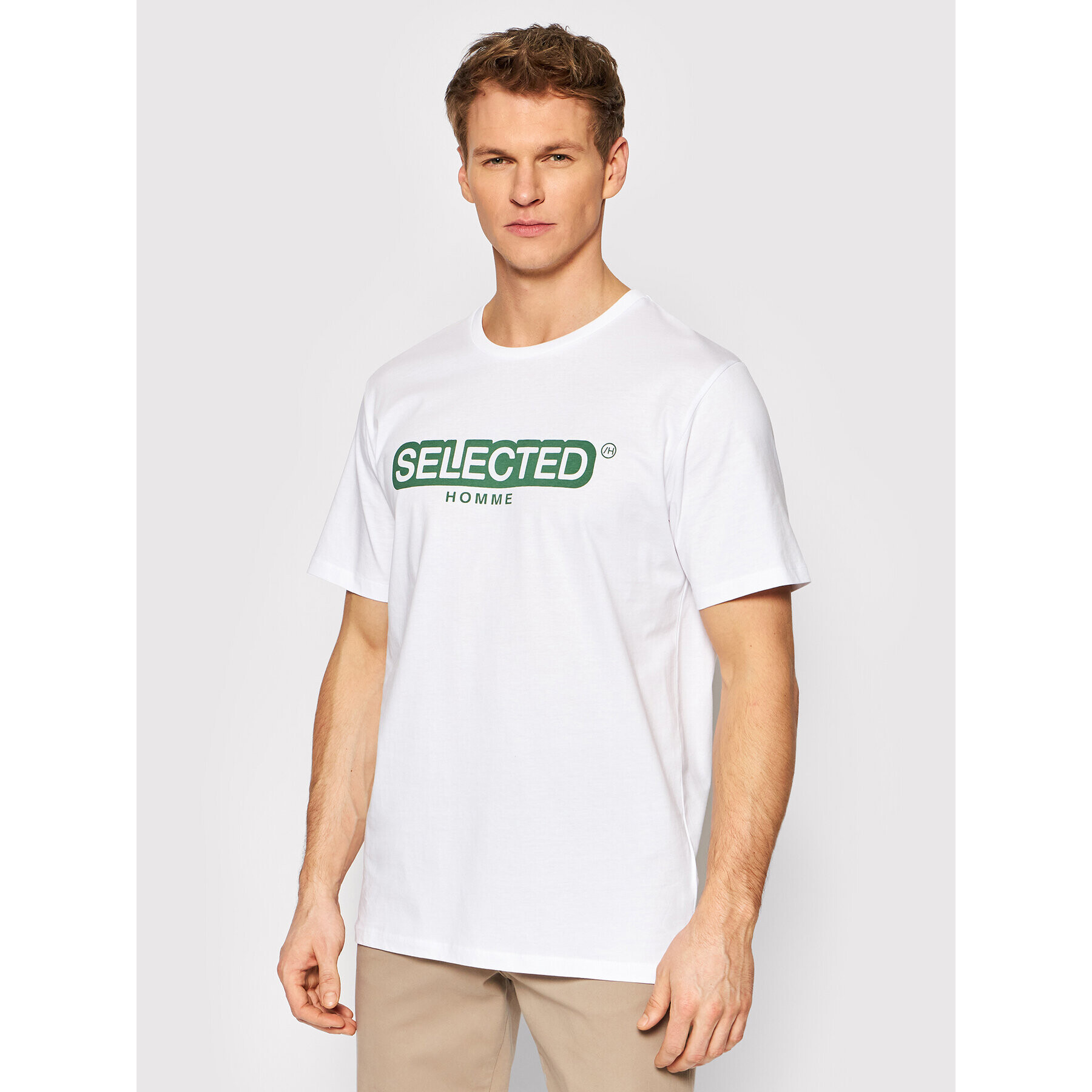 Selected Homme Тишърт Daniel 16085965 Бял Regular Fit - Pepit.bg