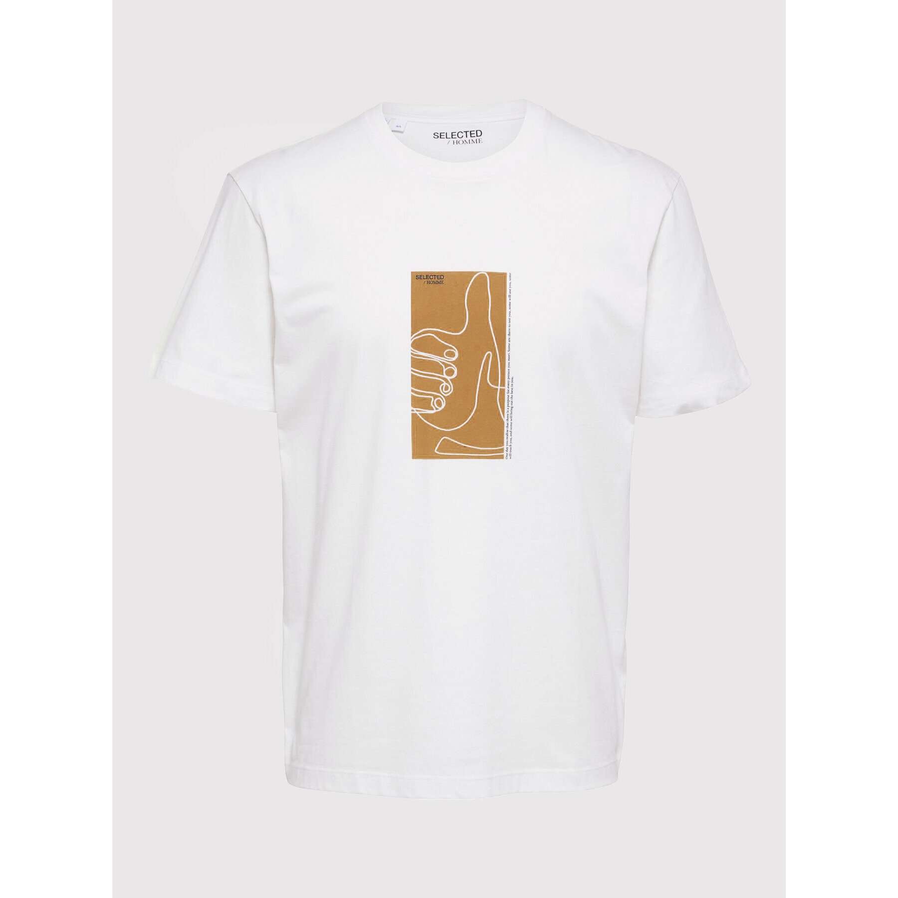 Selected Homme Тишърт Rob 16084688 Бял Relaxed Fit - Pepit.bg