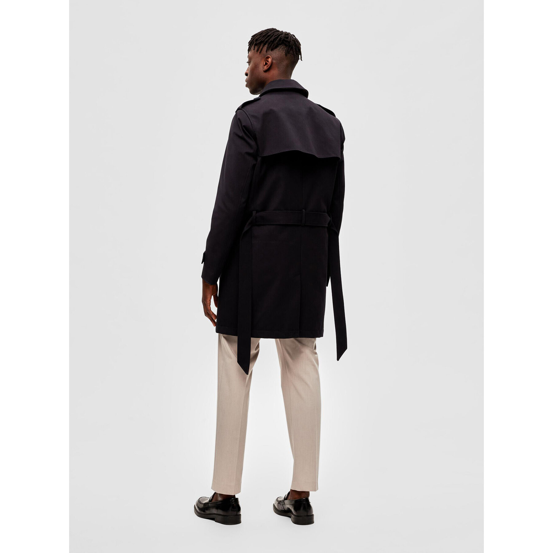 Selected Homme Тренч 16087902 Черен Regular Fit - Pepit.bg