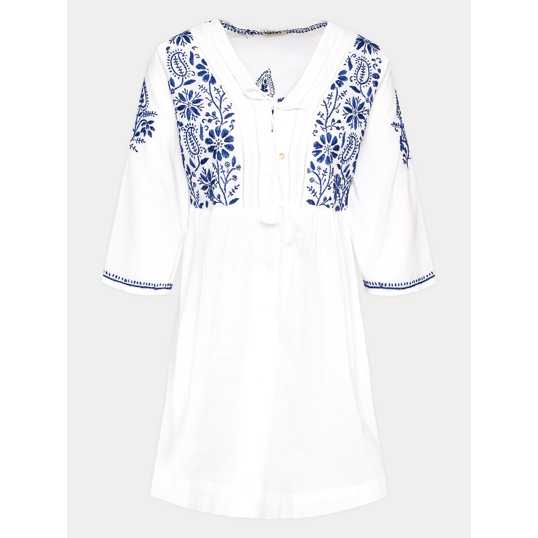 Selmark Лятна рокля BH295 Бял Regular Fit - Pepit.bg
