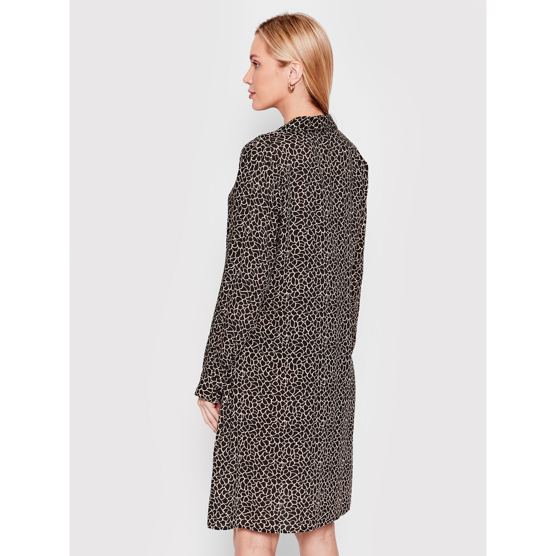 Selmark Рокля тип риза BG295 Черен Regular Fit - Pepit.bg