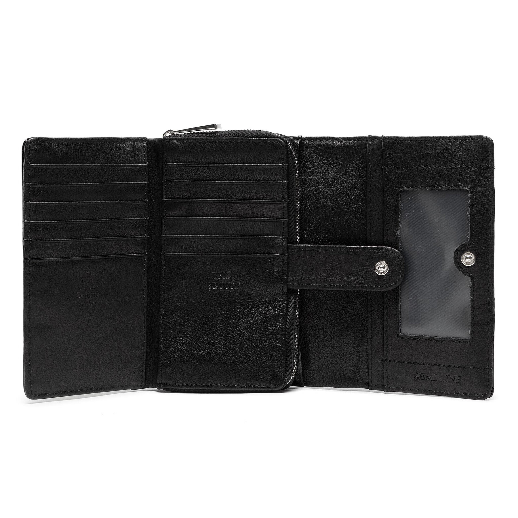 Semi Line Голям дамски портфейл P8229-0 Черен - Pepit.bg
