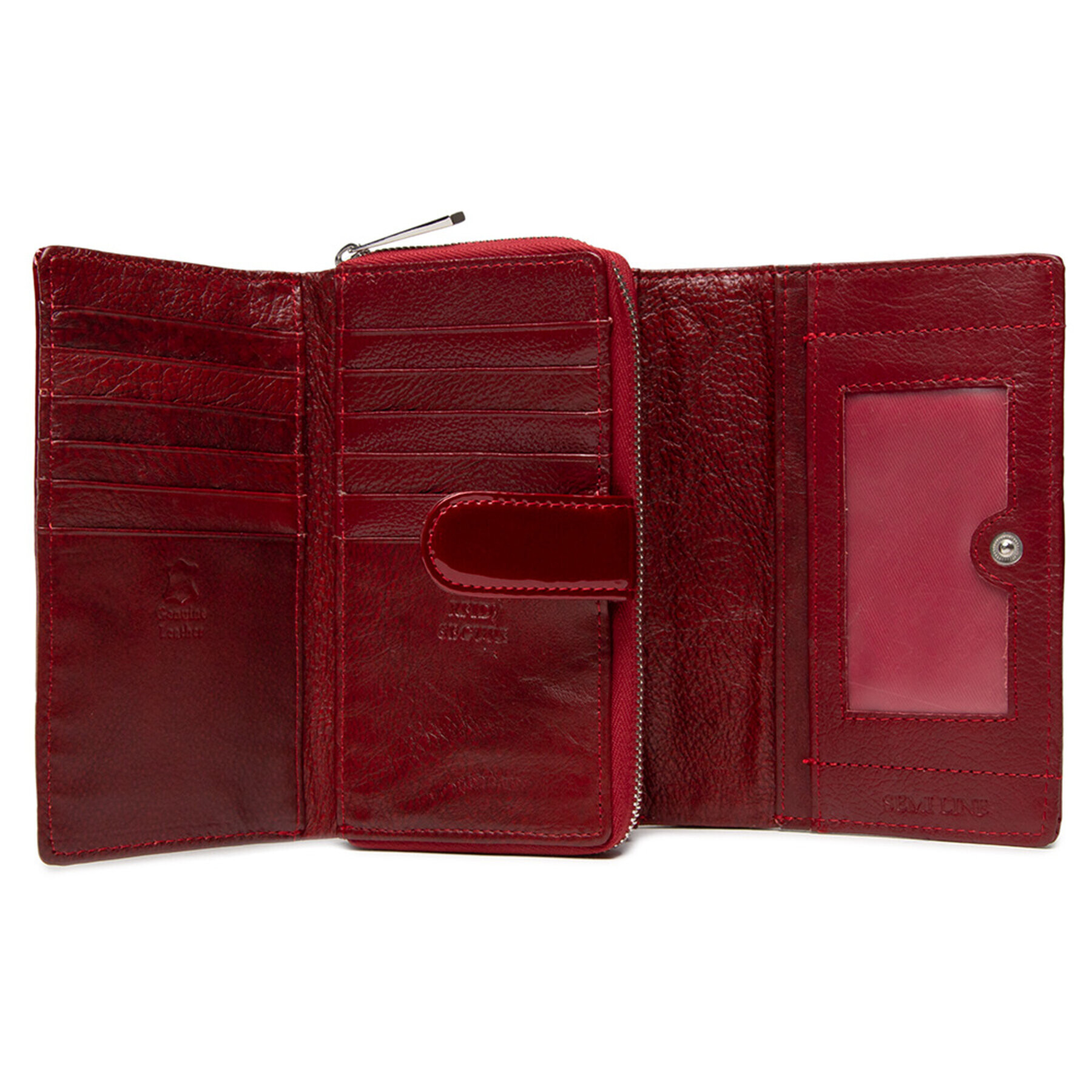 Semi Line Голям дамски портфейл P8229-2 Бордо - Pepit.bg