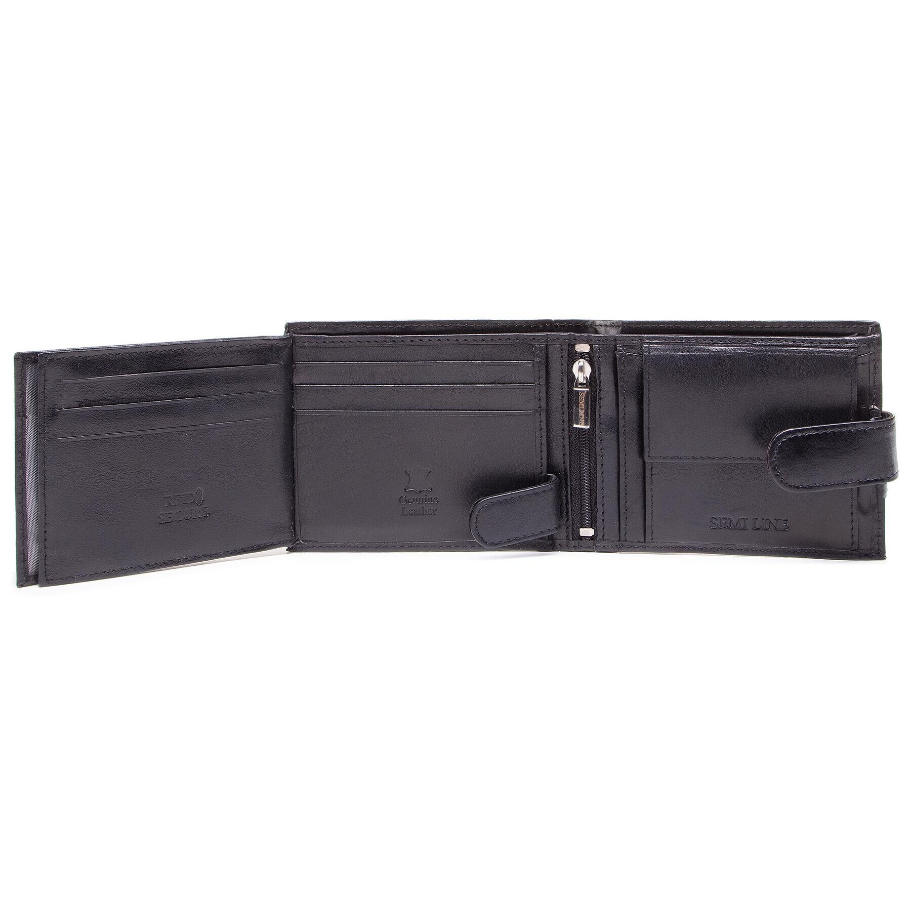 Semi Line Голям мъжки портфейл P8226-0 Черен - Pepit.bg