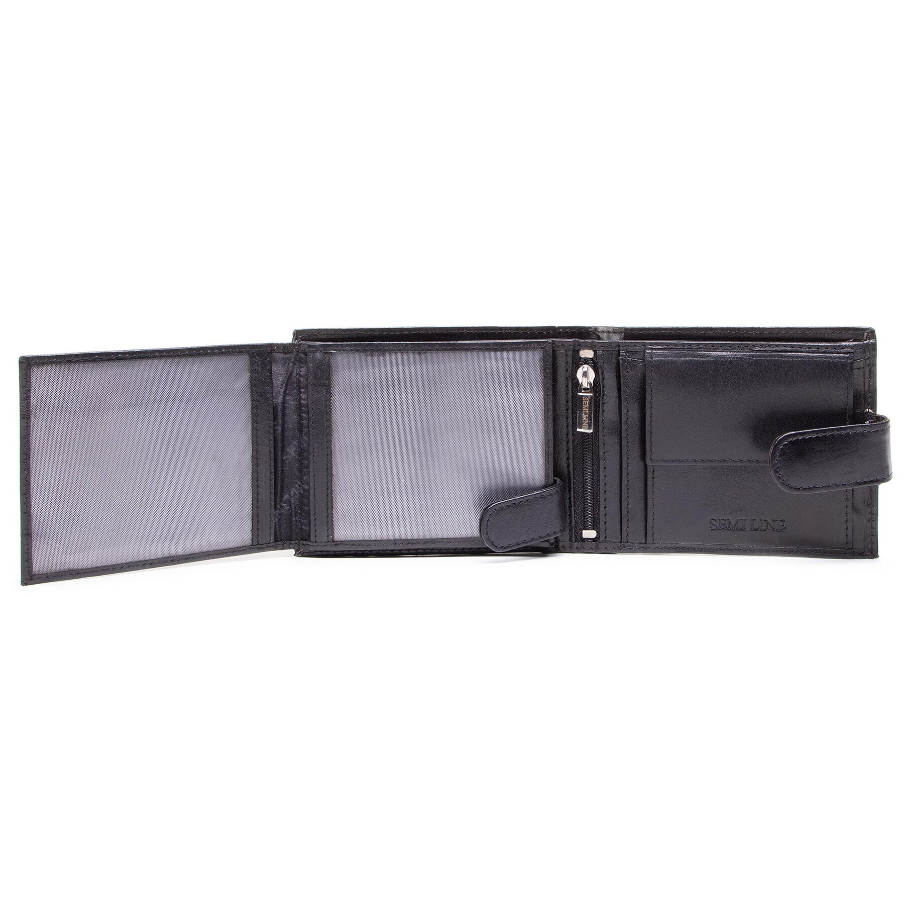 Semi Line Голям мъжки портфейл P8226-0 Черен - Pepit.bg