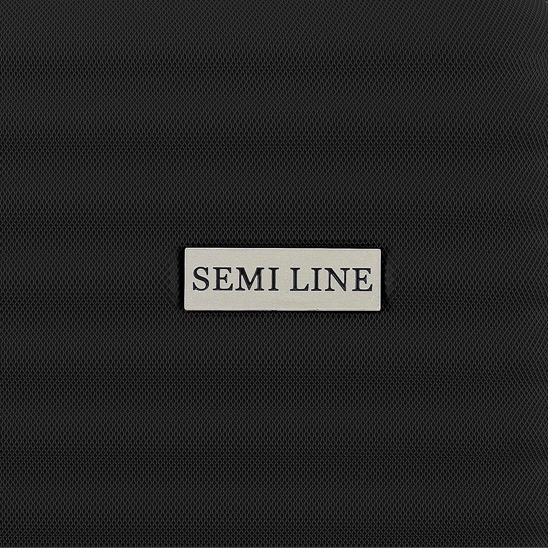 Semi Line Голям твърд куфар T5647-6 Черен - Pepit.bg