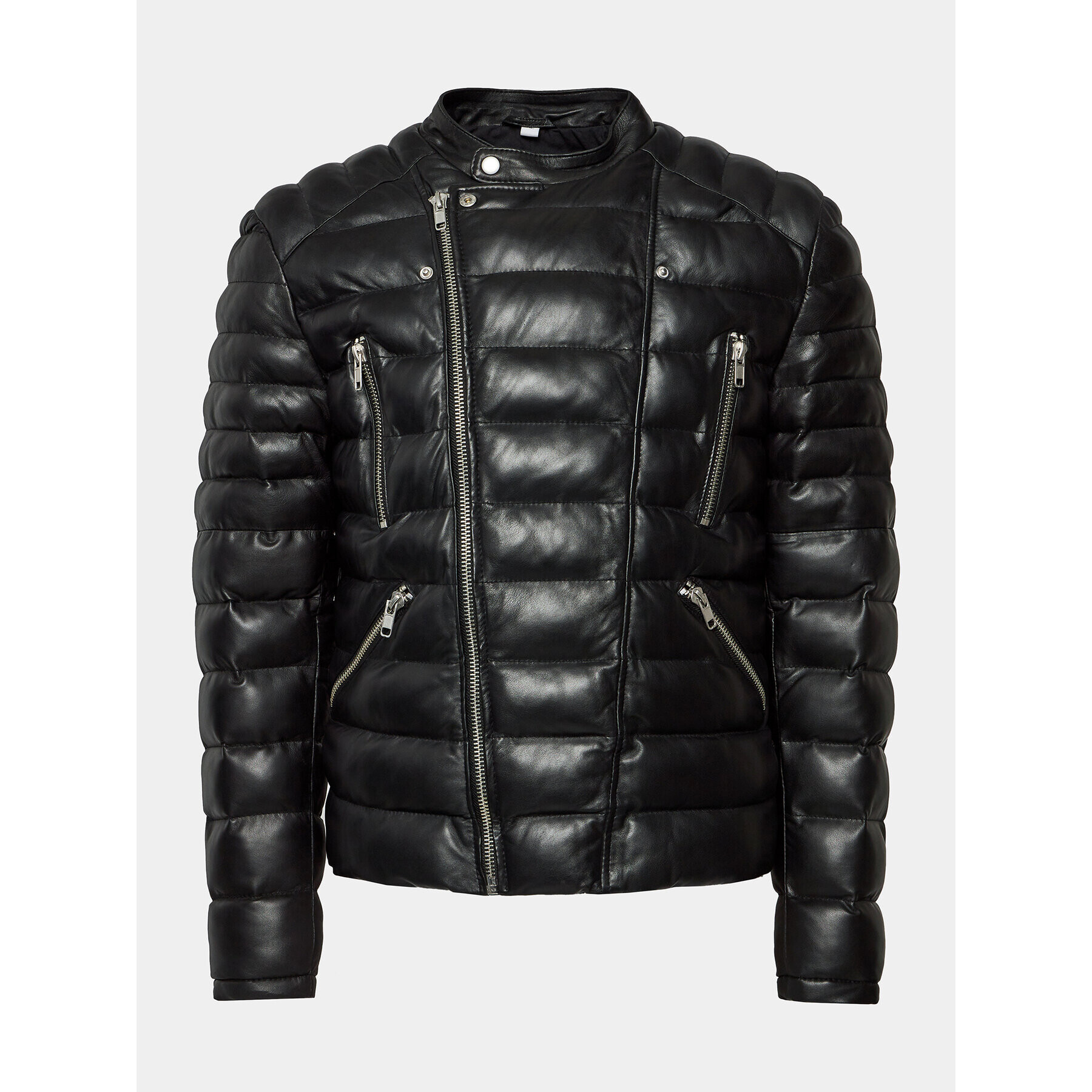 Serge Pariente Кожено яке Gladiator Doudoune Черен Slim Fit - Pepit.bg