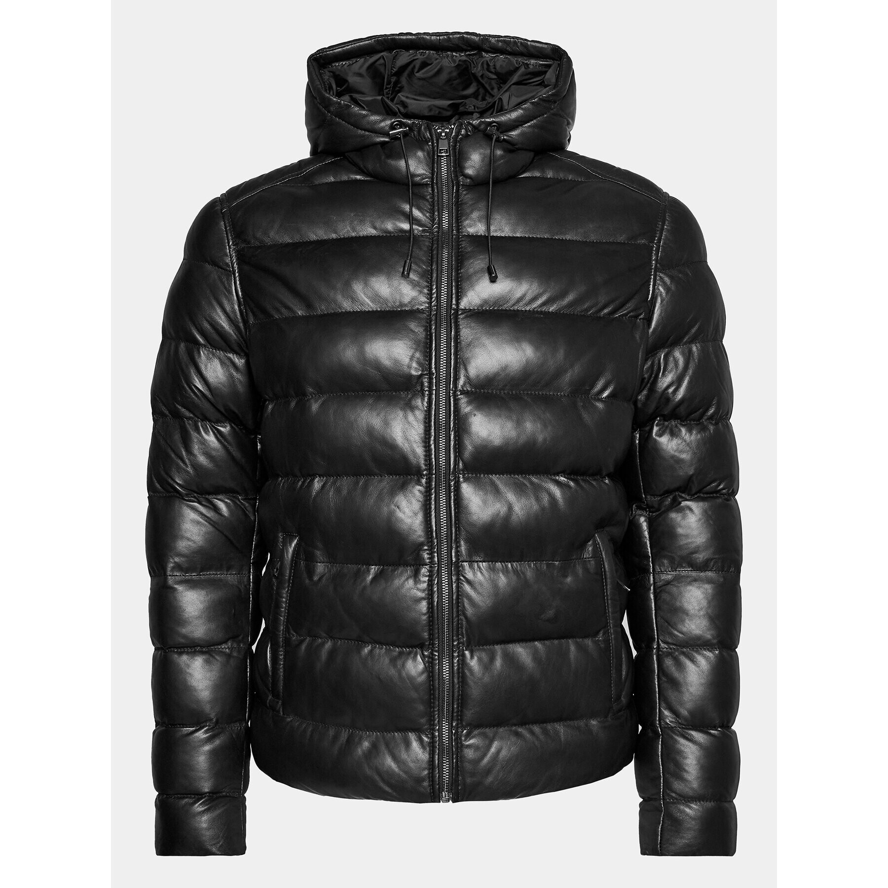 Serge Pariente Кожено яке Warman Черен Slim Fit - Pepit.bg