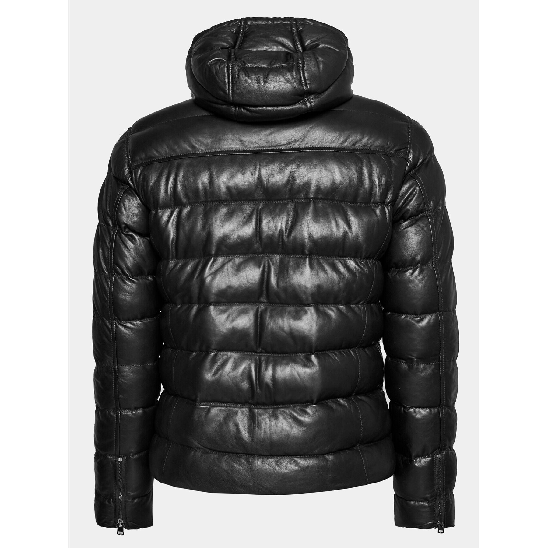 Serge Pariente Кожено яке Warman Черен Slim Fit - Pepit.bg