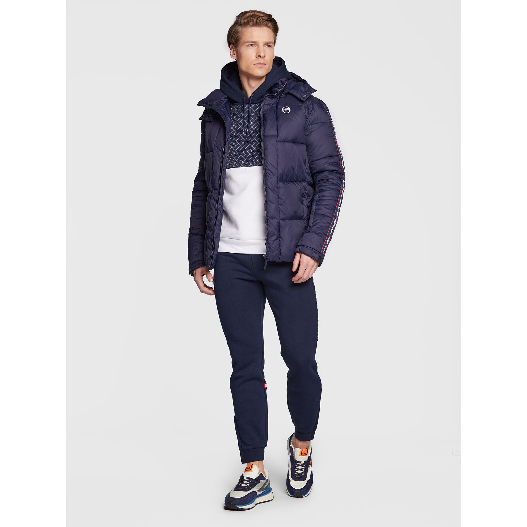 Sergio Tacchini Пухено яке Meridiano 39736 Тъмносин Regular Fit - Pepit.bg
